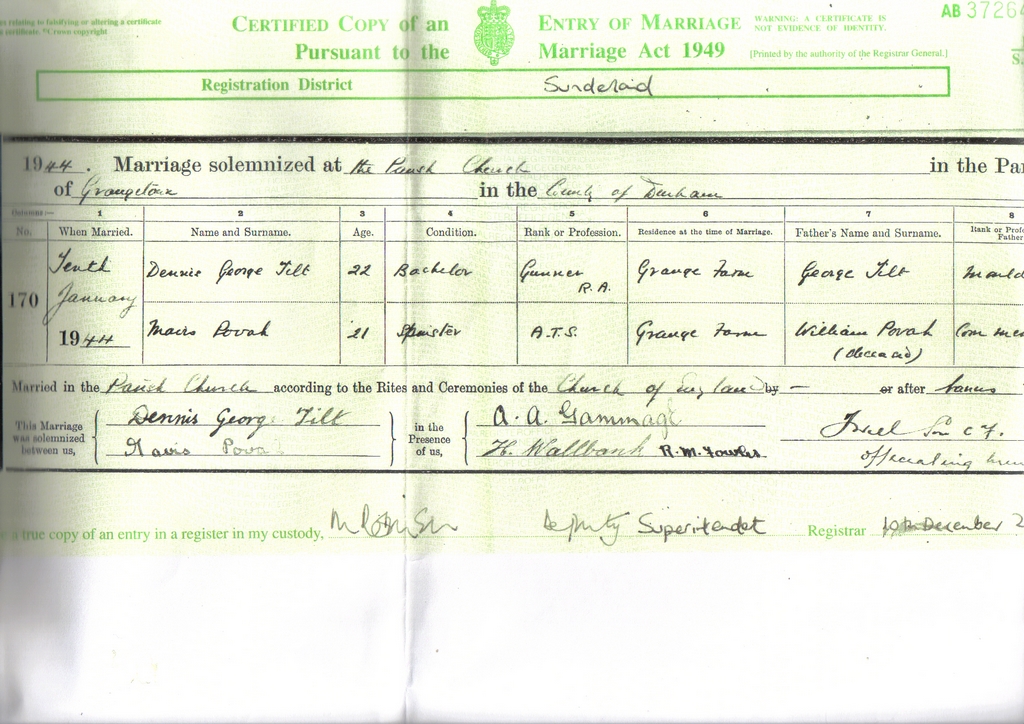 marriage certificate
